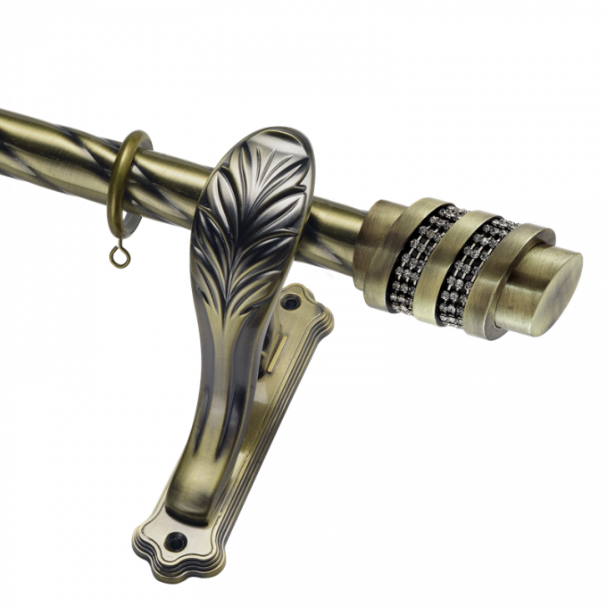 Modern Spiral Inset Diamond 0.6Mm SS Curtain Rods