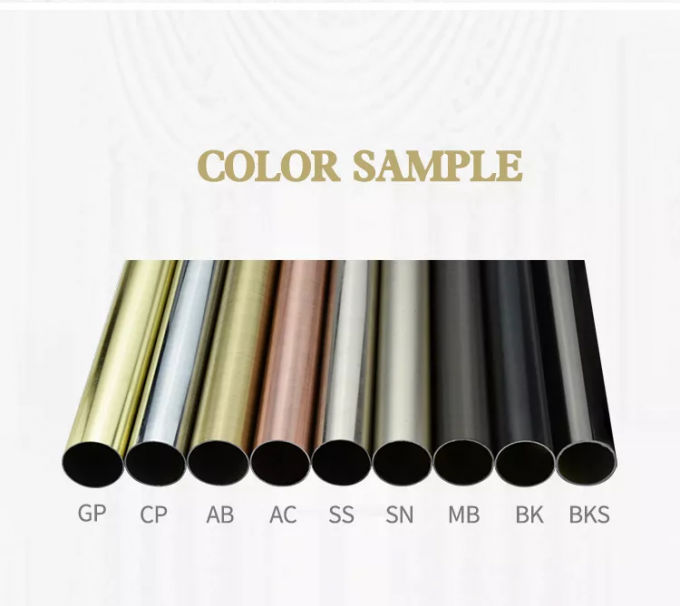 Iron 25MM Curtain Rods Sets With Aluminum Alloy Curtain Finials And