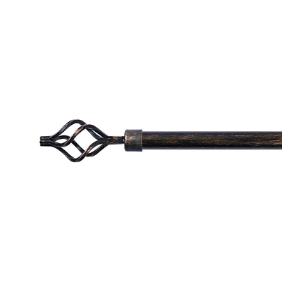 28mm Iron black sweep copper custom curtain rod finials single bracket