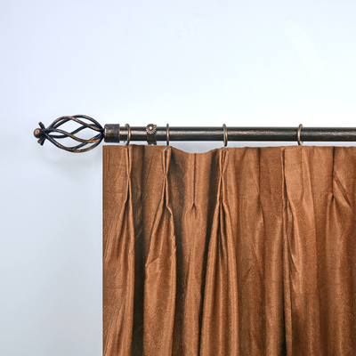 25/28mm diameter Metal black crownshape custom curtain rod finials single bracket