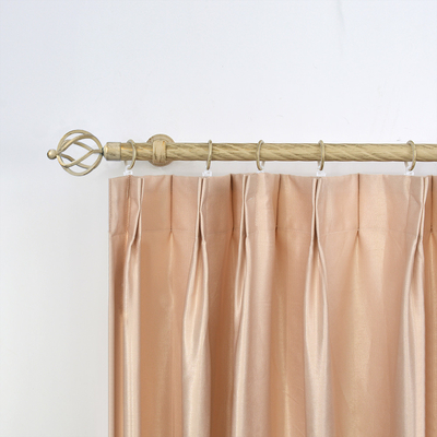 Beige sweeping gold Color  28MM Diameter Curtain Rods With Metal Material For Living Room