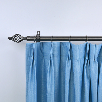 Iron Matte Black Pipe Curtain Rods With Accessories Home Decoration