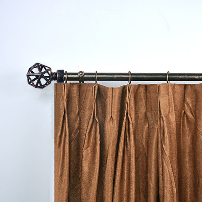 Black Sweep Copper 0.4mm Curtain Rod Set 28mm Diameter With Single Bracket