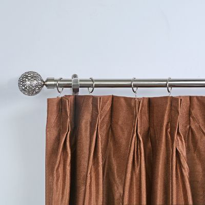 Single Electroplated Curtain Rods Set With Iron Bracket 25MM Finials