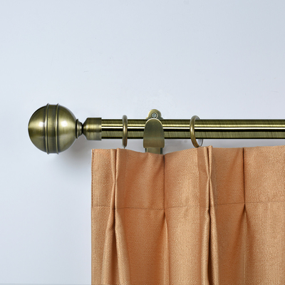 Anti-Brass Color Metal Material Curtain Rods With Customized Size And Classic Curtain Finials For Hotel Or Home Decor