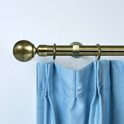 28MM Ball Shape Curtain Finial Anti-Brass color 6M Curtain Pole With Single Bracket Bedroom Decoration