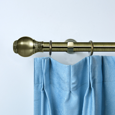 25MM Classic Ball shape Finial Anti-Brass color 6M Curtain Pole With Bracket Bedroom Decor