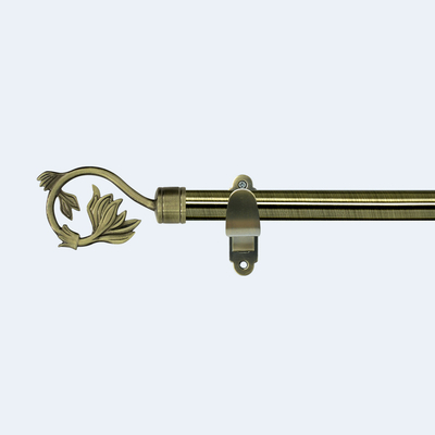 Curtain factory 28mm Anti-Brass Aluminum PND tail-on hook Twisted Pipe Curtain Rod Set With Accessories