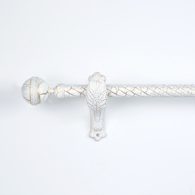 28MM Ball Curtain Rod Finials White Gold Crack Color Curtain Rod Set