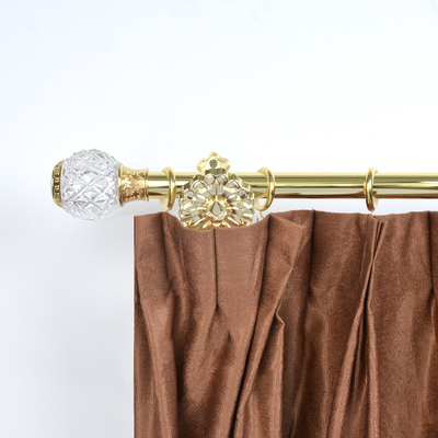 Gold Color Metal 6M Curtain Pipe Curtain Rods Sets with Crystal Finials Aluminum Home Decor
