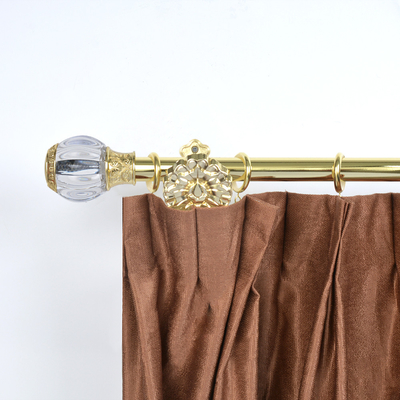 Home Decor 28MM Curtain Rod Modern Luxury Gold Colour Curtain Poles Cheap Crystal Curtain Finials