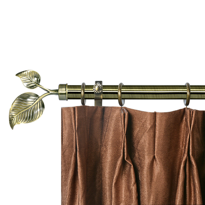 28 MM Diameter Bronze Curtain Rod With Leaves Shape Finial