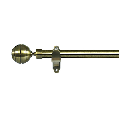 Anti-Brass Metal Curtain Rods With Aluminum Ball Shape Curtain Finials Suitable For Living Room And Bedroom