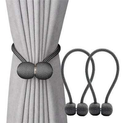 Contemporary Metal Dark Grey Magnetic Curtain Tie Backs