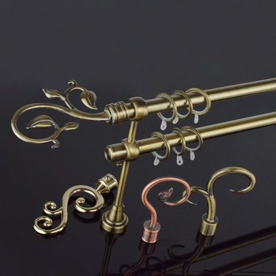 Hollow Out Multi Shaped 300cm Copper Pipe Curtain Pole