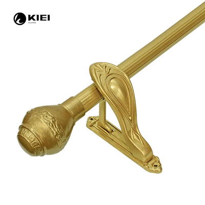 28MM Pipe Curtain Pole With Single Brackets Unique Finials For Hotel Decor