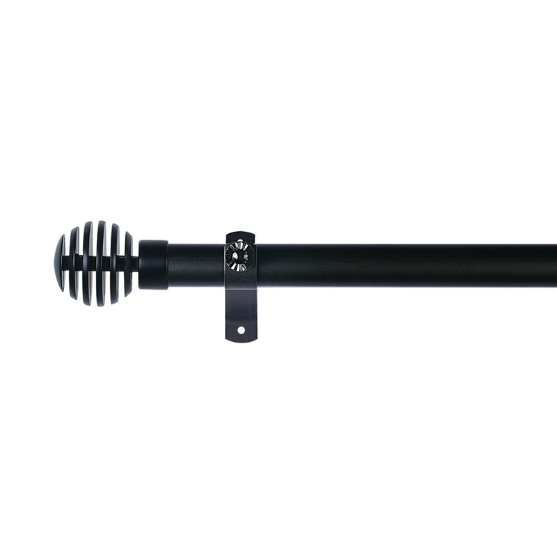 Black color 28MM Diameter Curtain Rods With Metal Material For Living Room