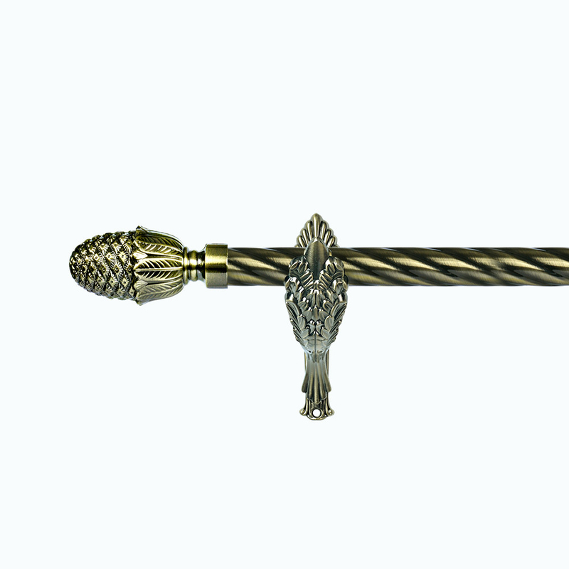 28mm curtain pole brass pineapple curtain finial Morocco market double metal curtain poles