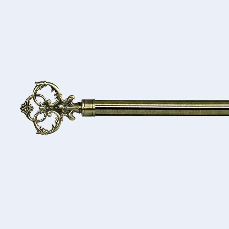 Classic Style Curtain Rod Accessories Aluminum Pattern Curtain Finials With Double Bracket
