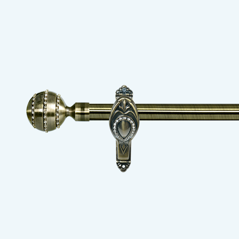 Classic Luxury Style Curtain Rod Set With Diamond And Customized Size For Interior Decoration