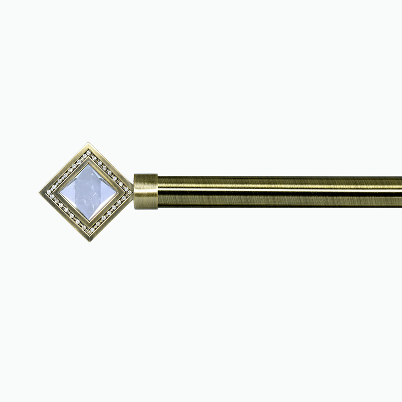 Matel 6M Pipe Curtain Rods Set Anti Brass Colour 28MM Diameter Diamond Curtain Finials