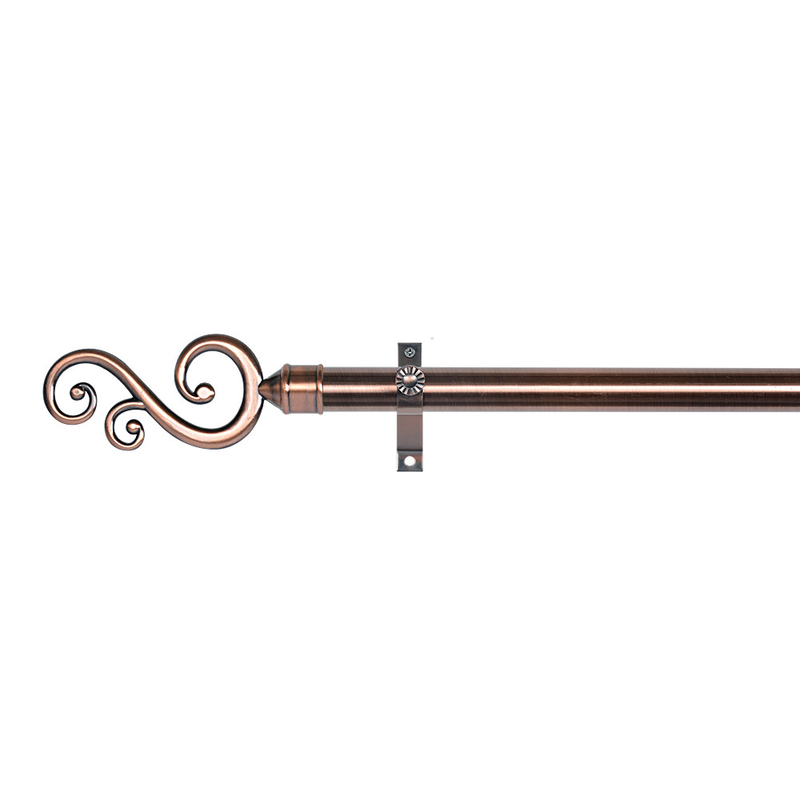 Iron Pipe Curtain Rods With Flower Shape Finial For Bedroom