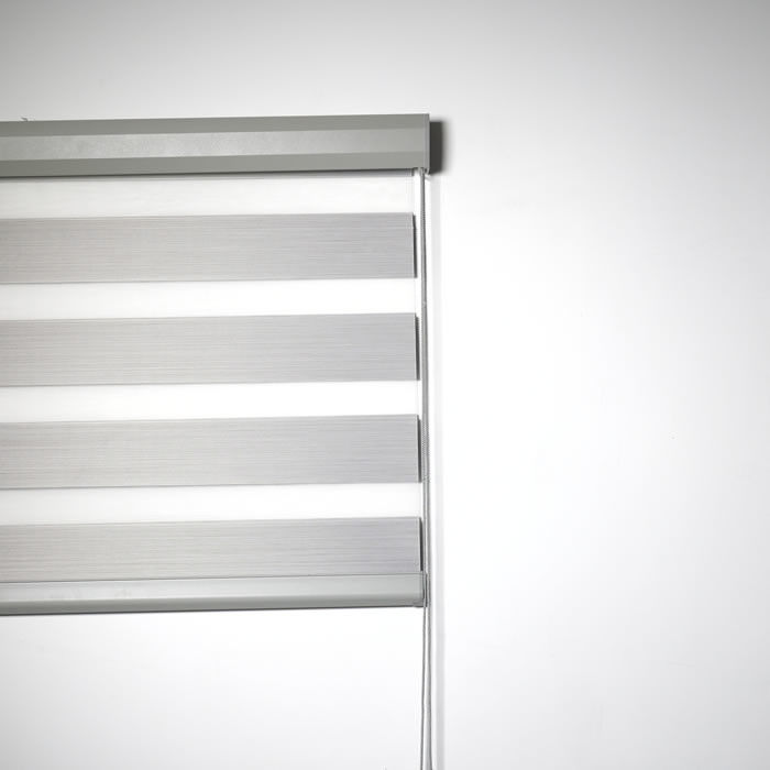 Dark Gray Light Control Zebra Roller Curtains For Windows