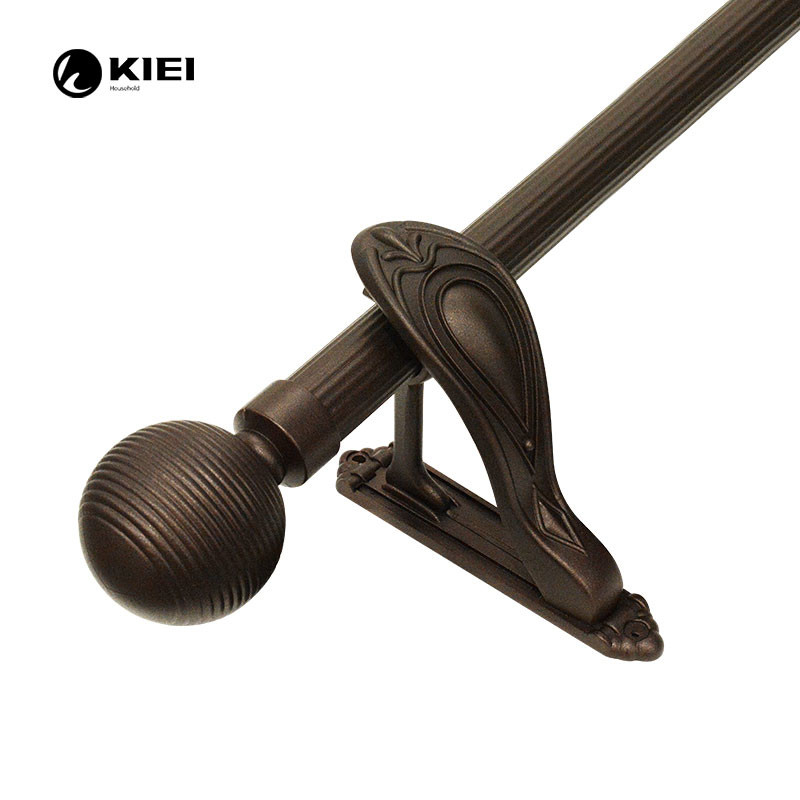 0.6MM Brown Color Metal Curtain Rods Ball Shape Curtain Heads