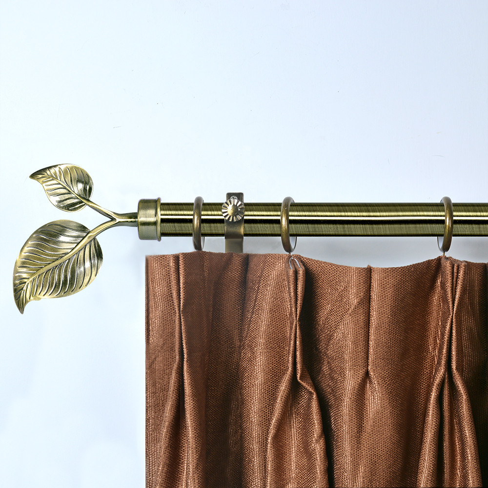 28 MM Diameter Bronze Curtain Rod With Leaves Shape Finial