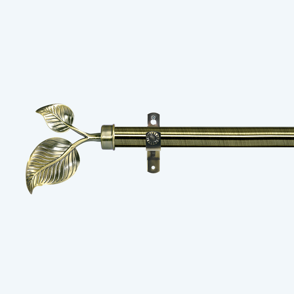 28 MM Diameter Bronze Curtain Rod With Leaves Shape Finial